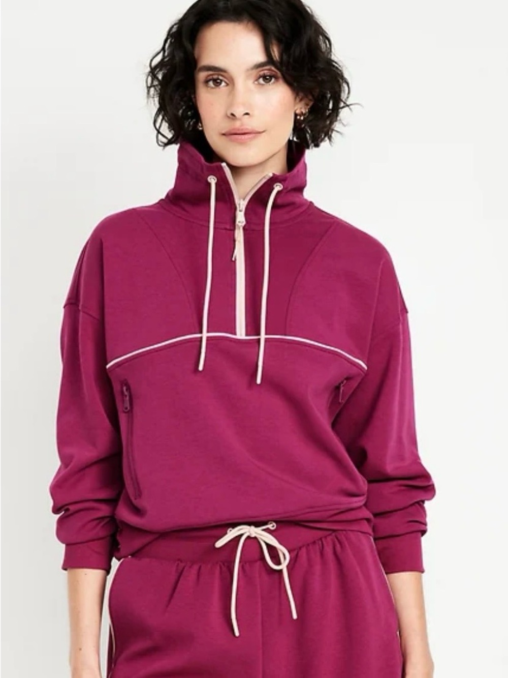 NWT Old Navy Dynamic Fleece Half-Zip Sweatshirt in Magenta